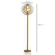HOMCOM - Lampadaire sur Pied Circulaire 40 W Max. Abat-Jour bois naturel clair dim. Ø 38 x 160 cm - vignette