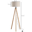 HOMCOM - Lampadaire trépied style scandinave 40 W max. dim. 45L x 45l x 152H cm bois de pin lin beige - vignette