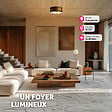 TECTAKE - Plafonnier CIRCUM abat-jour en aspect lin noir - vignette