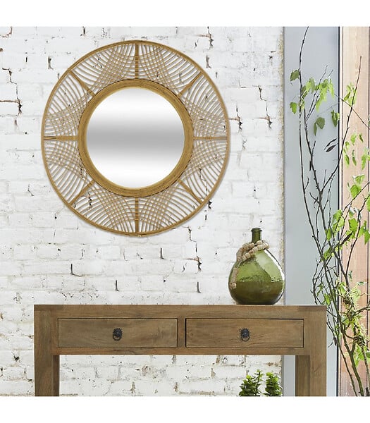 ATMOSPHERA - Grand Miroir mural en Bambou D 70 cm - large