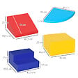 HOMCOM - 4 blocs de construction en mousse XL - modules de motricité - certifiés normes EN71-1-2-3 - mousse EPE revêtement PU bleu rouge jaune - vignette