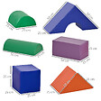 HOMCOM - 11 blocs de construction en mousse XXL - modules de motricité - jouets éducatifs - certifiés normes EN71-1-2-3 - mousse EPE revêtement PU multicolore - vignette