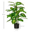 HOMCOM - Arbre artificiel plante artificielle Calathea H. 95 cm tronc branches lichen feuilles grand réalisme pot inclus - vignette