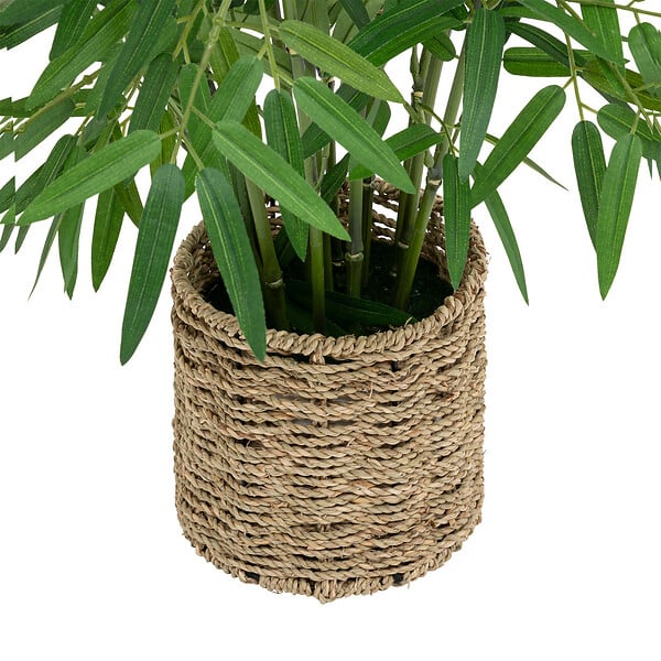 ATMOSPHERA - Plante artificielle Bambou dans un Pot en fibres naturelles D 45 x H 100 cm - large