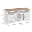 HOMCOM - Meuble TV Banc TV en Bois Grand Espace de Rangement avec 2 Compartiments Ouverts 2 Armoires à  Porte Une Armoire Ouverte 105 x 40 x 52 cm Blanc - vignette