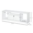 HOMCOM - Meuble TV banc TV design contemporain - 3 niches, placard double porte - dim. 120L x 30l x 41H cm - panneaux particules blanc - vignette