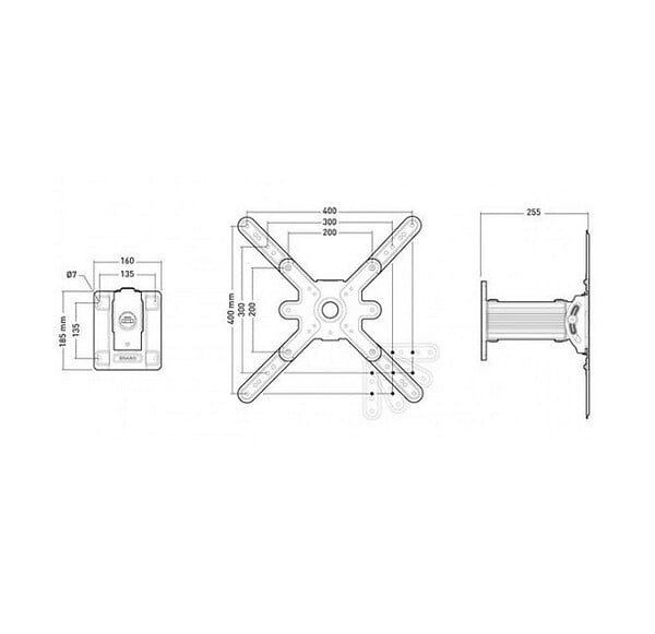 ERARD - support mural inclinable pour ecran de 30 à  55 - 043340 - large