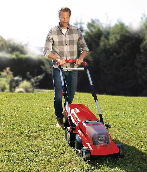 EINHELL - Tondeuse sans fil GE-CM 36/37 Li-Solo - 36V - coupé 37cm - bac 45L - hauteur 25-75mm-  sans batterie/chargeur - large
