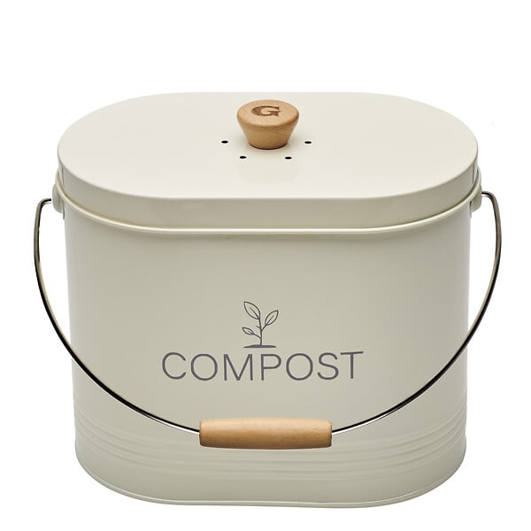 GUILLOUARD - seau a compost ovale 7l beige avec filtre - 040633 - large