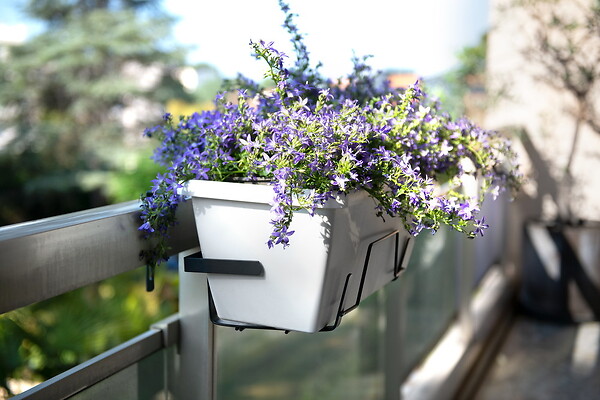 CENTRALE BRICO - Support jardinière extensible anthracite - 65 à 84x18 cm - Acier époxy - large