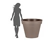 EDA - Lot de 2 Pots de fleur rond Toscane Ø 100 x H.79 cm Taupe - Eda - vignette