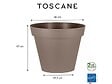 EDA - Pot de fleur rond Toscane Ø 80 x H.66 cm Taupe + Soucoupe - Eda - vignette