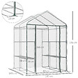 HOMCOM - Serre de jardin balcon terrasse 4 étagères 143L x 143l x 195H cm acier PVC imperméable anti-UV transparent vert - vignette