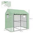 OUTSUNNY - Serre de jardin 2,8 m² porte zippée 2 fenêtres acier PE vert - vignette