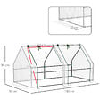 OUTSUNNY - Mini serre de jardin serre à tomates 180L x 90l x 90H cm acier PE haute densité 140 g/m² anti-UV 2 fenêtres avec zip enroulables blanc - vignette