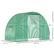 OUTSUNNY - Serre de jardin tunnel surface sol 4,5 mÂ² dim. 3L x 1,5l x 2H m châssis tubulaire renforcé porte zippée 2 fenêtres enroulables vert - vignette