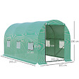 OUTSUNNY - Serre de jardin tunnel 8 m² 4L x 2l x 1,9H m acier galvanisé renforcé diamètre 2,4 cm + PE haute densité fenêtres porte vert - vignette