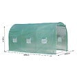 OUTSUNNY - Serre de jardin tunnel surface sol 8 m² 4L x 2l x 2,10H m châssis tubulaire renforcé porte zippée 6 fenêtres enroulables vert - vignette