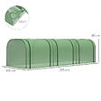 OUTSUNNY - Mini serre de jardin serre à  tomates 2,95L x 1l x 0,8H m acier PE haute densité 140 g/mÂ² anti-UV 3 fenêtres zip enroulables vert - vignette