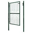ID MARKET - Portillon de jardin 105 x 125 cm en acier vert avec serrure et poignée - vignette
