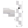 HOMCOM - Étagère d'angle étagère de rangement design contemporain zig zag 20L x 20l x 126H cm 5 niveaux panneaux de particules blanc - vignette