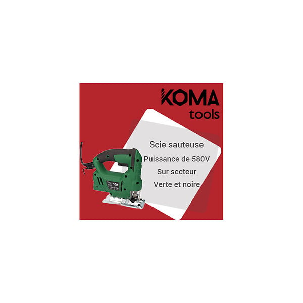 KOMA TOOLS - Scie sauteuse - 580W - 3000 tr/min - Noir/vert - large