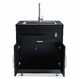 OVIALA - Meuble évier 2 portes pour cuisine extérieure noir - vignette