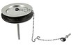NICOLL - Bonde à bouchon chainette Nicoll - Ø 84 mm - Pour évier à double paroi - Plastique et inox - vignette