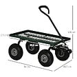 OUTSUNNY - Chariot de transport jardin remorque à main charrette à bras 4 roues 94L x 48,5l x 100H cm charge max. 150 Kg métal vert - vignette