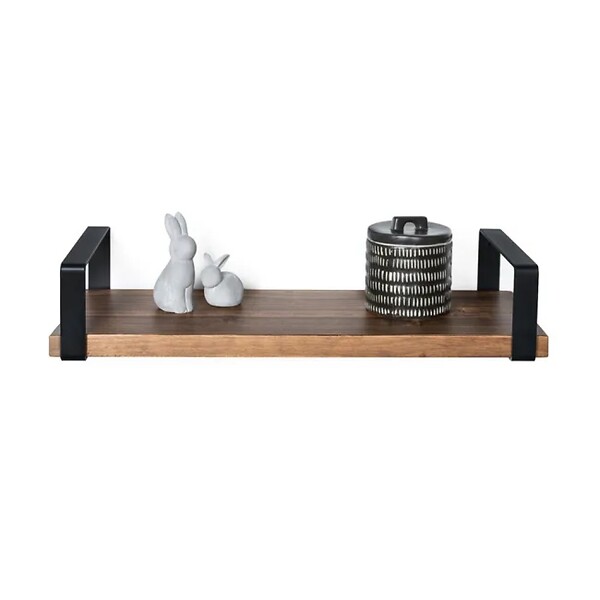 CENTRALE BRICO - Equerre Style industriel en acier mat noir, H.10.6 x P.21 cm - large