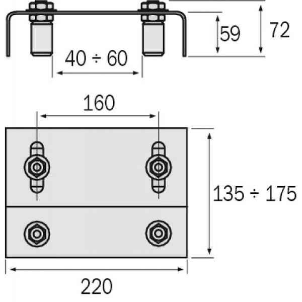 COMMUNELLO - PLAQUE GUIDE REGLABLE 255-220 - large
