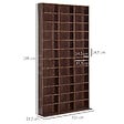 HOMCOM - Étagère rangement CD/DVD meuble de rangement pour 1116 CDs 33 compartiments réglables en hauteur 102 x 24 x 195 cm marron - vignette