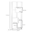 HOMCOM - Bibliothèque étagère zig zag design contemporain 70L x 24l x 178H cm panneaux particules blanc - vignette