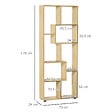 HOMCOM - Bibliothèque étagère meuble de rangement dim. 70L x 24l x 178H cm en zigazag et 8 espaces en panneau de particules naturel - vignette