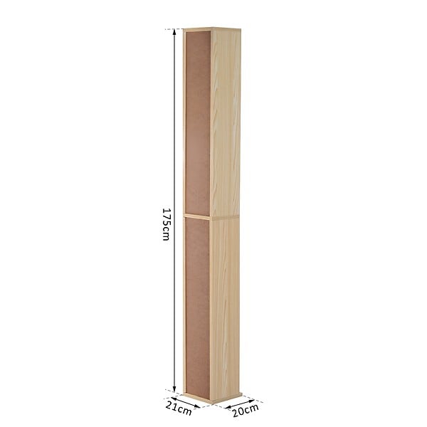 HOMCOM - Étagère colonne armoire de rangement CD 12 compartiments 21L x 20l x 175H cm capacité max. 204 CD coloris hêtre - large