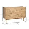 HOMCOM - Commode vintage 6 tiroirs coulissants piètement bois de pin panneaux aspect bois de teck - vignette