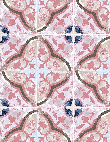 COMPTOIR DU CERAME - Carrelage sol et mur grès cérame ROSACE CLASSIC ROSE 20X20 cm pour intérieur ou extérieur MK2305219 - large