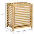 HOMCOM - Panier à linge - sac en tissu amovible, couvercle - dim. 50L x 36l x 60H - bois bambou verni - vignette