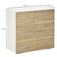 HOMCOM - Commode meuble de rangement style contemporain 4 tiroirs 76 x 35 x 72 cm blanc et couleur bois - vignette