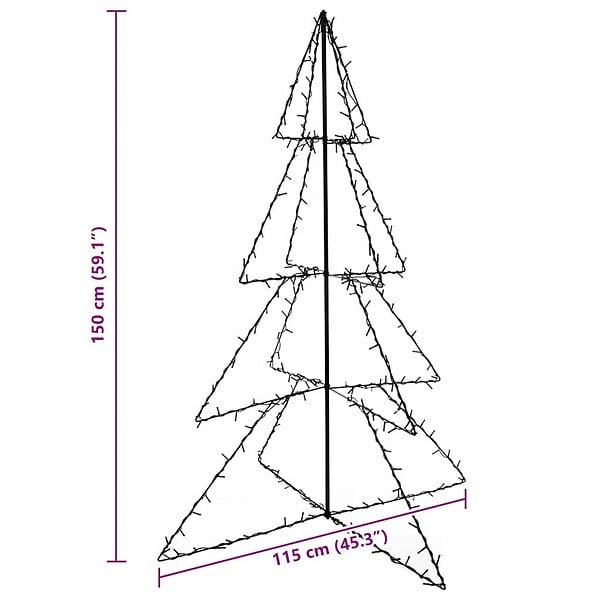 VIDAXL - vidaXL Arbre de Noël cône 240 LED d'intérieur/d'extérieur 115x150 cm - large