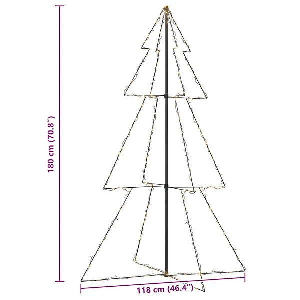 VIDAXL - vidaXL Arbre de Noël cône 240 LED d'intérieur/d'extérieur 118x180 cm - large