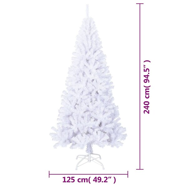 VIDAXL - vidaXL Arbre de Noël artificiel avec branches épaisses blanc 240cm PVC - large