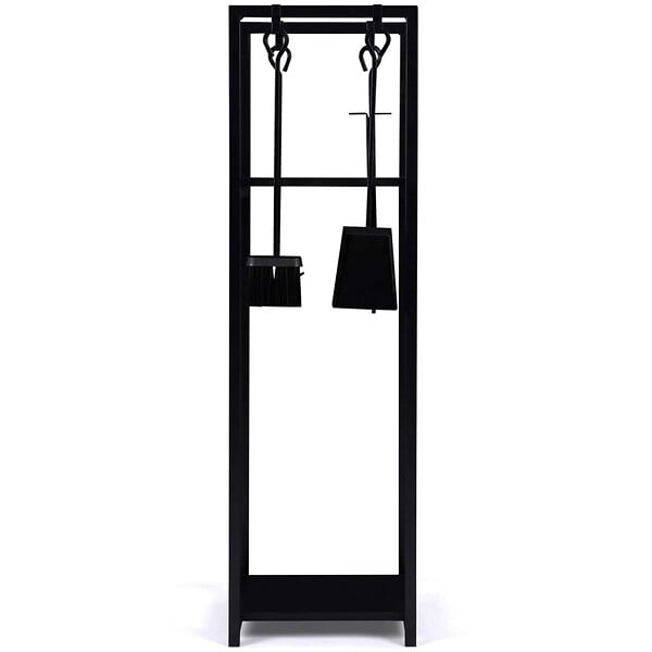 ID MARKET - Range bûches vertical avec accessoires 2 étagères H.112 CM pour cheminée - large