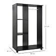 HOMCOM - Armoire penderie armoire de rangement mobile panneaux de particules noir - vignette