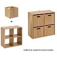 5 FIVE SIMPLY SMART - Meuble Étagère 4 cases de rangement Effet bois naturel H 68.5 cm - vignette
