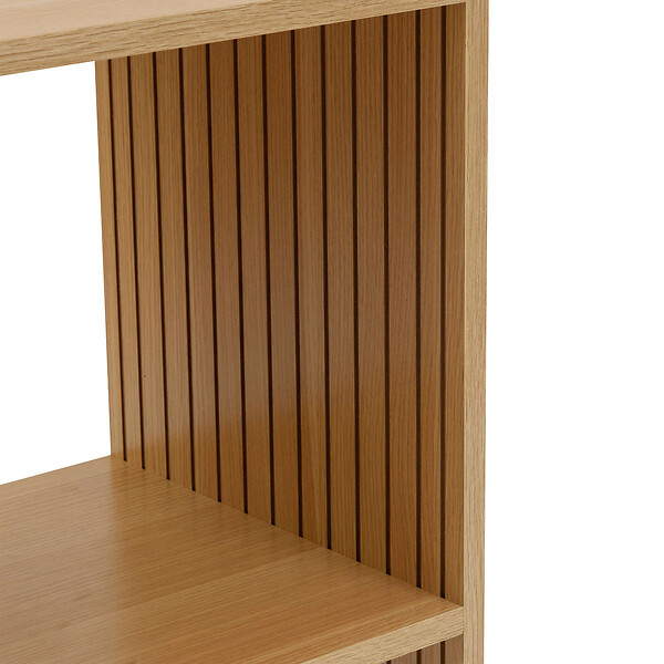 5 FIVE SIMPLY SMART - Meuble Étagère 4 cases de rangement Effet bois naturel H 102 cm - large