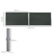 OUTSUNNY - Double store latéral brise-vue paravent rétractable dim. 6L x 1,60H m polyester anti-UV haute densité gris - vignette