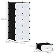 HOMCOM - Meuble de rangement à chaussures modulable 6 casiers rectangulaires empilables - noir et blanc - vignette