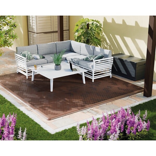 INTEC - Lot de 6 Dalles de sol Clipsables Marron Taupe 116x76x3cm Polypropylène Revêtement de Sol Modulable 4.61m2 INTEC - large
