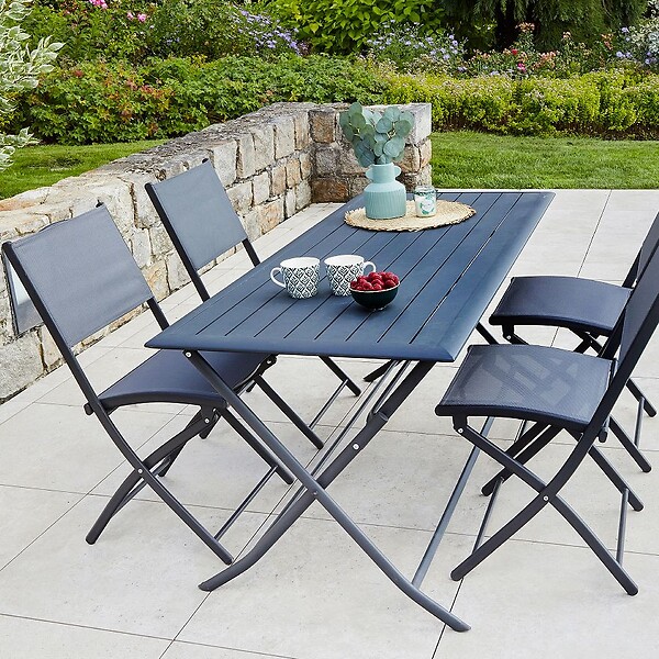 OZALIDE - Table pliante alu l 160-p,70-h 75cm - large
